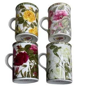 Royal Bone China Roses Collectors Series Of Four Designs Mug Set 6oz